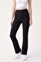 High Waist Ribbed Flare Pants - 2
