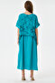 Turquoise Italian Floral Lace Long Dress Size 40 - 48 - 5