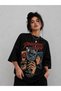 Dangerous Charm Unisex Oversize Graphic Printed 100% Cotton Black T-Shirt - 3