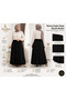 Hesna Women's Neşe Large Size 8-Piece Sandy Skirt, Stone Detailed, Unlined, Elastic Waist, Comfortable Cut, Summer Wear - 4
