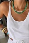 Green and White Gold Beaded 3-Piece Look Multiple Necklace - 2