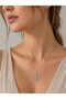 316L Steel Silver Color Chain Blue Stone Lotus Model Women's Necklace - 2