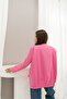 Women's Pink V-Neck Single Button Long Sleeve Jacket with Elastic Skirt - 6
