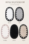 Lace-Up Non-Slip Leather-Based Oval Bath Mat Lace-Up Washable Bath Set Piera - 6