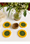 Daisy Coaster and Basket Handmade Crochet Sunflower Coaster Set with Storage Basket – 4 Pieces - 5