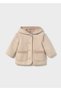 Baby Girl Coat with Hood and Plush Inside and Pockets 2434