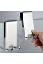 Two-piece wall-mounted shower hooks allow for towel rack installation without drilling, suitable for shower enclosures 6-11 mm thick.