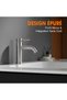 Modern bathroom sink faucet, single-handle stainless steel mixer faucet, silent ceramic valve core, hot and cold water, grey finish. - 3