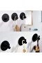 SS Bathroom wall hooks - Adhesive towel racks - For kitchens - Living rooms - & offices - rust-proof & Waterproof (black - 4-Pack) - 3
