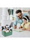 Five-compartment bamboo desktop storage box with pen holder; suitable for storing pens, cosmetics, and small items; eco-friendly. - 4