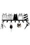 This multi - functional black wall - mounted key holder features 7 metal hooks and is for entryways, bedrooms, garages, and other locations....