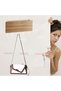 Wall-mounted key holder with 5 hooks and letter holder, made of ABS wood, no drilling required, measures 18x10x3 cm, wood color. - 3