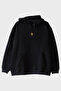 هودي أسود مطرز بنقش الكمثرى