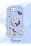 iPhone 7 Plus/8 Plus Compatible Wavy Frame Moon Butterfly and Flower Pattern Silicone Phone Case