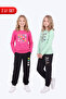 Girl's 2-Piece Printed Long Sleeve Single Jersey Tracksuit Set