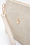 Cream Color Women's Stylish Straw Patterned Daily Hand and Shoulder Bag with Adjustable Strap - 4