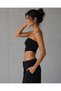 Strapless Asymmetrical Cut Stretchy Crop Top - 3