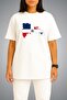 Oversize Dominican Republic Flag and Map Chest Printed Unisex T-Shirt - 2
