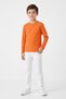 T-Shirt Boy's Basic Orange T-Shirt Long Sleeve 100% Cotton Crew Neck Unprinted Tshirt Orange - 4
