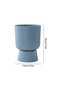 Plastic flower pots, flower pots with drainage holes, cute flower pot planters, plant containers, for garden, home and office decoration, blue - 2