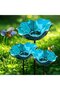 Bird Water Bottle - 14*14*65 cm - High-quality alloy material - Elegant floral design - Garden decoration - Pet supplies - Blue - 4