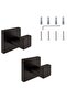 2-pack towel hooks, household towel rack, bathrobe hooks, 304 stainless steel, matte black finish, multi-functional wall hooks