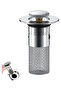 Stainless steel drain strainer, sink stopper insert for bathrooms and kitchens (Silver)