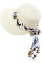 Women's straw hat with UV protection, wide brim, breathable, foldable design, perfect for travel and vacations.