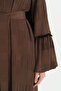 Plus Size Sleeve Detailed Robe - Brown - 3