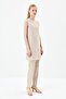 Chiffon Front Sleeveless Combed Cotton Undergarment - Stone - 3