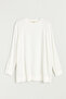 Chiffon Detailed Combed Cotton Blouse - Ecru