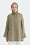 Logo Pattern Naia Cotton Scarf - Olive
