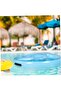 Portable Blue Floating Pool Beverage & Snack Bar - Lightweight Drink Holder Tray for Pool Parties & Beach - 5