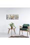 30x40 cm 3 Panel Gallery Wrapped Canvas | Gold Dandelion Wall Art | Modern Grey Marble Decor - 2