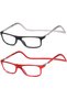 Glasses 2-pack, magnifying glasses, magnetic reading glasses, length-adjustable reading glasses for men and women, +1.00 diopter