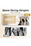 60-pack of coat hanger hooks, black coat hanger connecting hooks, heavy-duty coat hanger hooks, space-saving. - 2