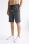 Men's Smoked Above-Knee Shorts Relaxed Fit Casual Sports Bermuda Shorts with Pockets and Laces - 5