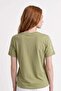 V-Neck Stone Detailed College T-Shirt - 3
