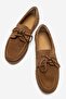 Leonelda Women's Genuine Leather Lace-Up Loafer Tan Suede - 4