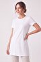 Women's Four Seasons Crew Neck Short Sleeve Viscose Short Tunic White - 2