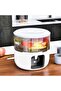 Beverage Dispenser,Rotating Drink Dispenser with Spigot Cold Kettle,3 Grids Rotating Cold Kettle Beverage Dispenser,Drink Dispenser with Lid and Faucet Countertop,Cold Kettle - 2