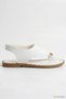 Flip Flop Sandals with Gold Buckle Detail 100 White - 2