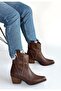 Matin Bitter Brown Leather Heeled Boots - 3