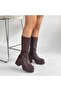 Moki Brown Leather Heeled Boots - 4