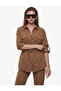 Viscose Cupro Fabric Pocketed Folded Detailed Long Sleeve Waist-Tie Shirt Jacket - 3