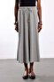 Black Gingham Patterned Midi Skirt - 4