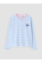 Blue Crew Neck Lilo & Stitch Printed Girls' T-Shirt - 3