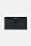 Women Leather Jet Set Travel Pouch, Black