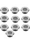 Solar-powered LED recessed ground lights, round, 85mm in diameter, recessed ground spotlights, 10 units per pack.