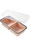 Large silicone frozen food storage tray with lid, baking kitchen tool (pink - 2 compartments)